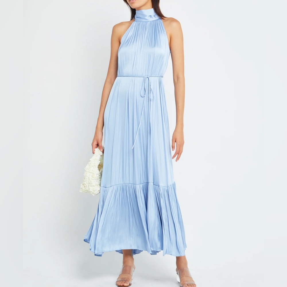 O.P.T. Baby Blue Silk Anika Dress